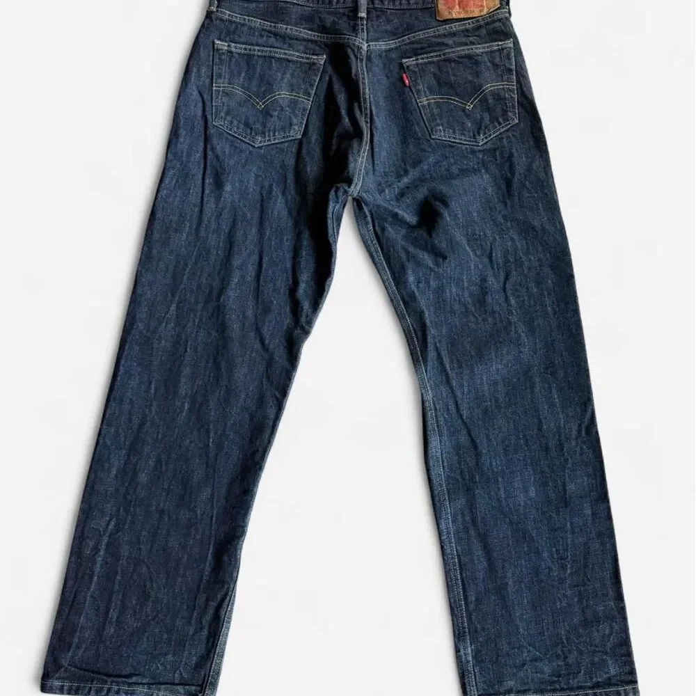 Y2K Levi's 501xx Jeans 35” slubby denim button fly dark wash